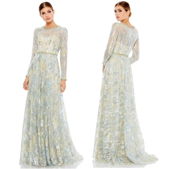 Mac Duggal‎ 12460 Jewel Neckline Lace Dress - Picture 1 of 16